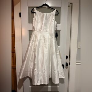 NWT Adrianna Papell Ivory Sleeveless Tea Length Dress, Wedding Bridal - Size 10